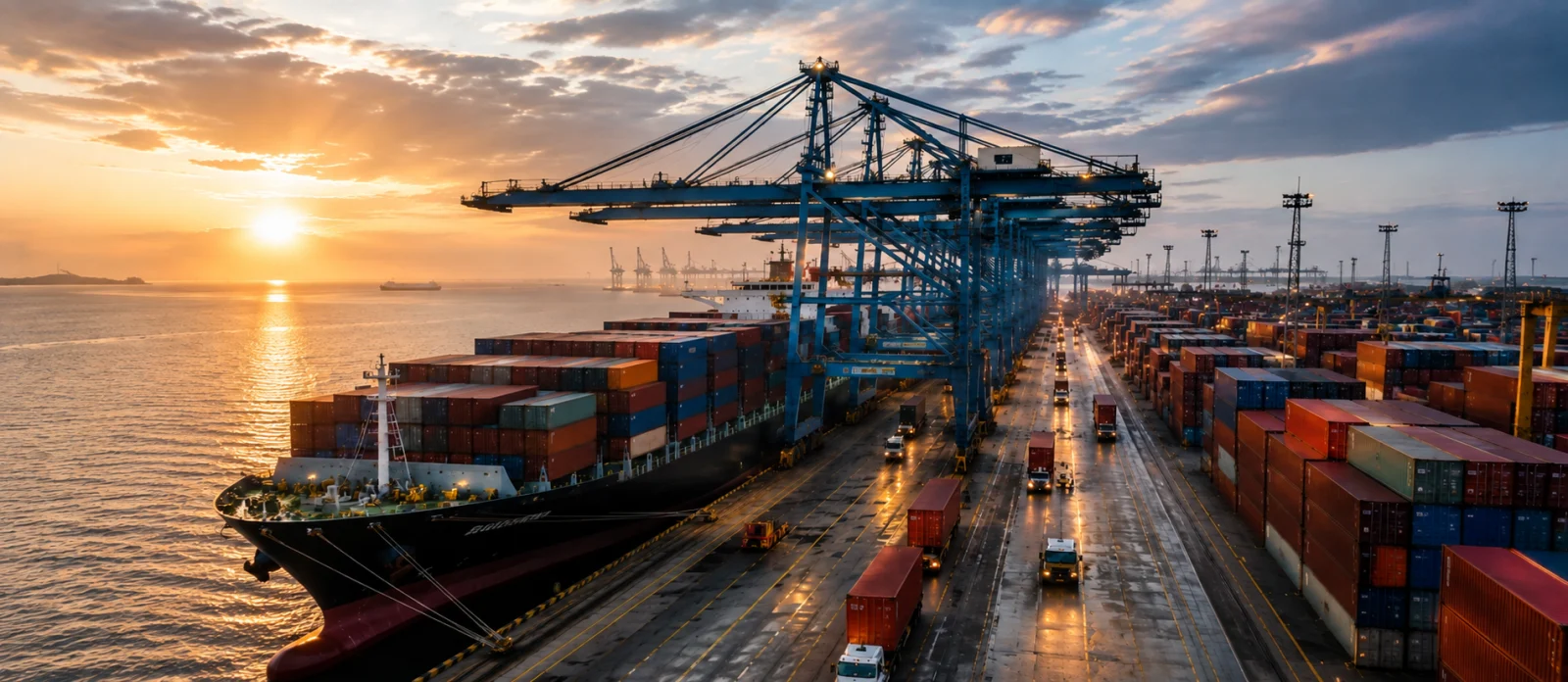 Ports, Cranes and Ships